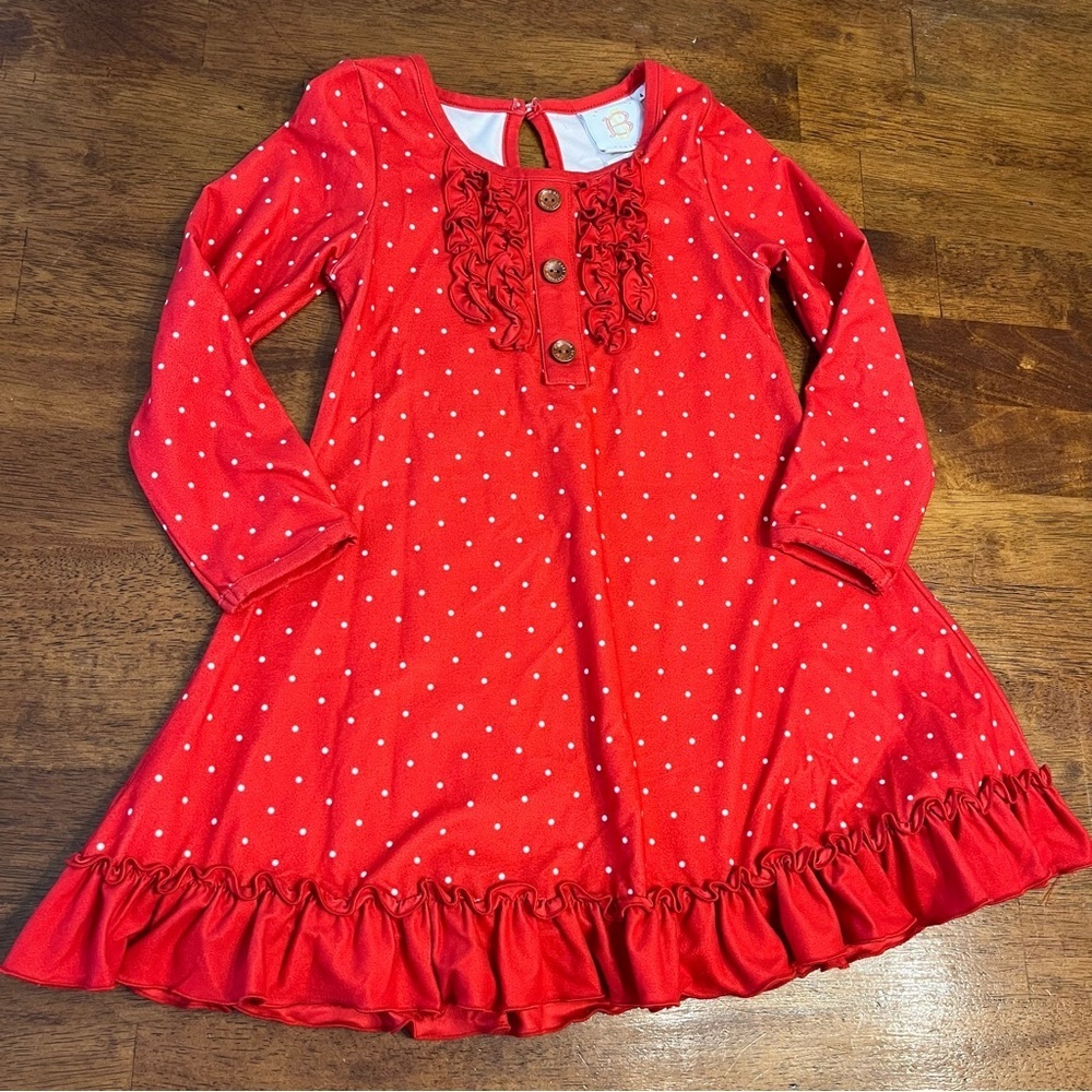 Swoon Baby Red Polka Dot Kids Nightgown size 4
